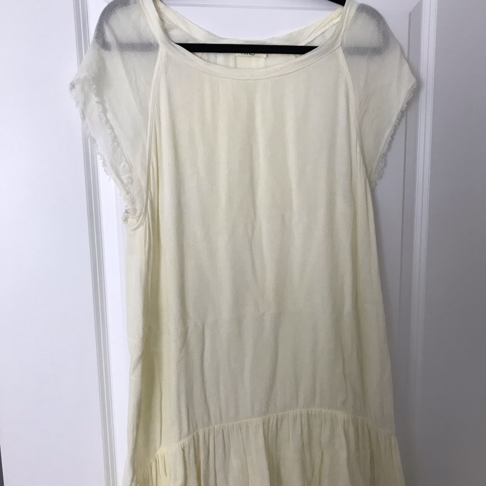 AIKO Cream Dress with Bottom Ruffle Detail M